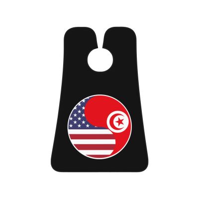 ZKLCRYTR Yin Yang Flag Combination Of America And Tunisia Men's Beard Bib Apron Waterproof Smooth Surface Beard Apron Durable Foldable Beard Hair Men's Gift
