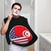 ZKLCRYTR Yin Yang Flag Combination Of America And Tunisia Men's Beard Bib Apron Waterproof Smooth Surface Beard Apron Durable Foldable Beard Hair Men's Gift view 2