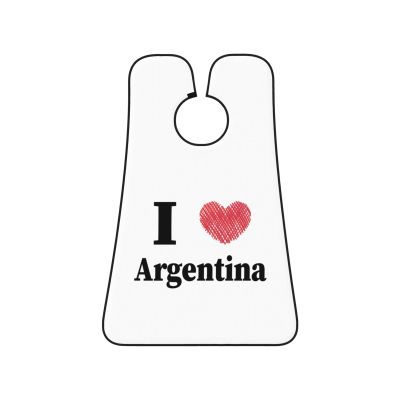 ZKLCRYTR I Love Argentina Men's Beard Bib Apron Waterproof Smooth Surface Beard Apron Durable Foldable Beard Hair Men's Gift