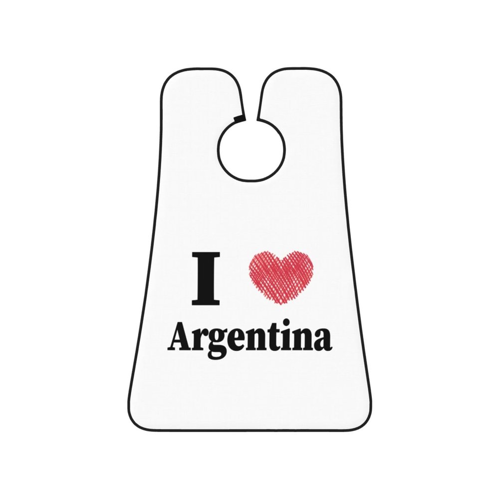 ZKLCRYTR I Love Argentina Men's Beard Bib Apron Waterproof Smooth Surface Beard Apron Durable Foldable Beard Hair Men's Gift