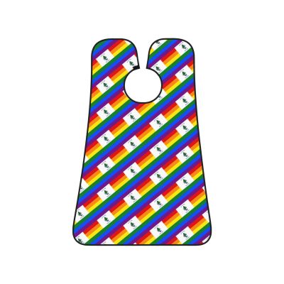 ZKLCRYTR Ensign of Maine Pride Rainbow LGBT Flag Men's Beard Bib Apron Waterproof Smooth Surface Beard Apron Durable Foldable Beard Hair Men's Gift