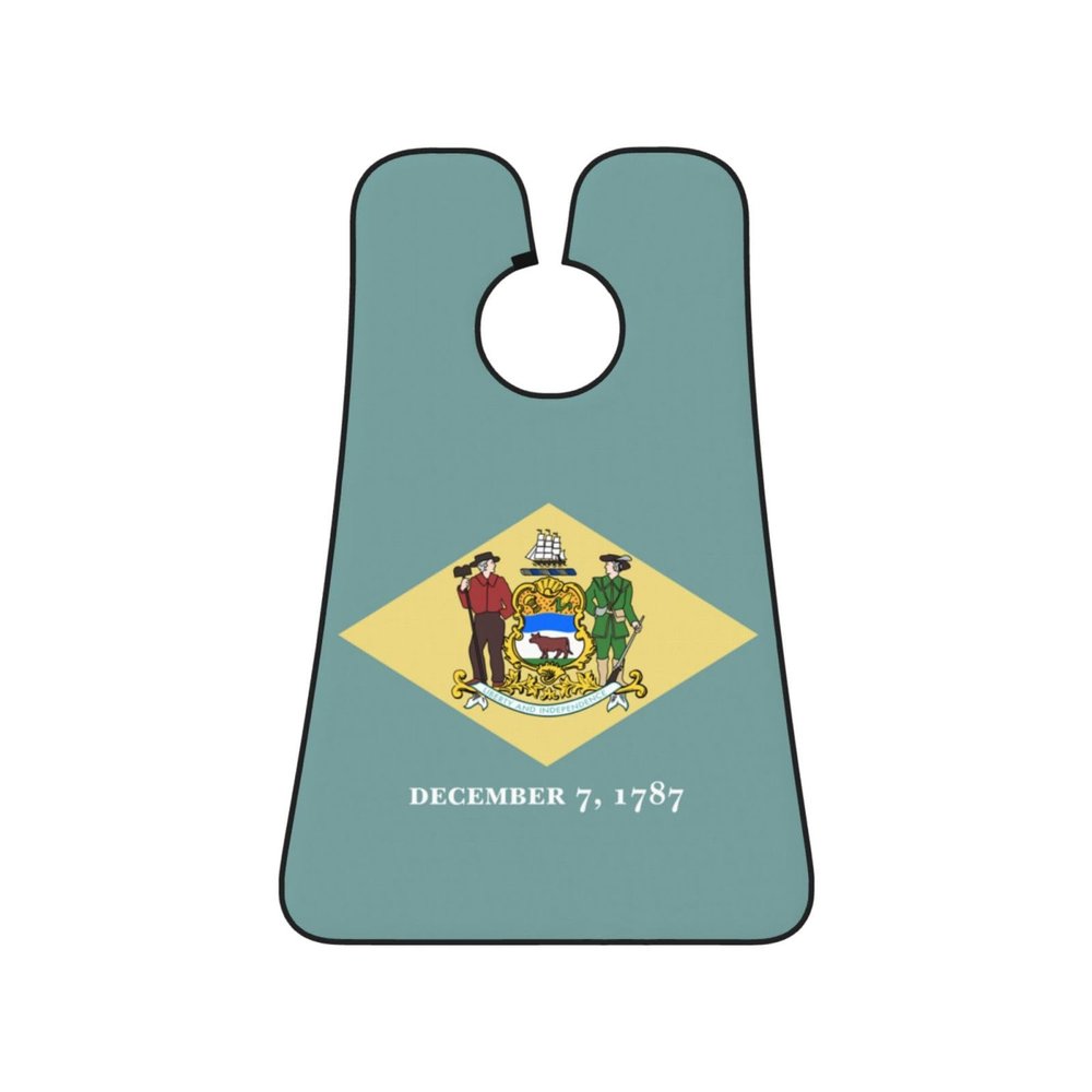 ZKLCRYTR Flag of Delaware Men's Beard Bib Apron Waterproof Smooth Surface Beard Apron Durable Foldable Beard Hair Men's Gift