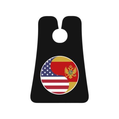 ZKLCRYTR Yin Yang Flag Combination Of America And Montenegro Men's Beard Bib Apron Waterproof Smooth Surface Beard Apron Durable Foldable Beard Hair Men's Gift