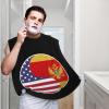 ZKLCRYTR Yin Yang Flag Combination Of America And Montenegro Men's Beard Bib Apron Waterproof Smooth Surface Beard Apron Durable Foldable Beard Hair Men's Gift view 2