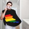 ZKLCRYTR LGBT Flag Map Of Armenia Men's Beard Bib Apron Waterproof Smooth Surface Beard Apron Durable Foldable Beard Hair Men's Gift view 2