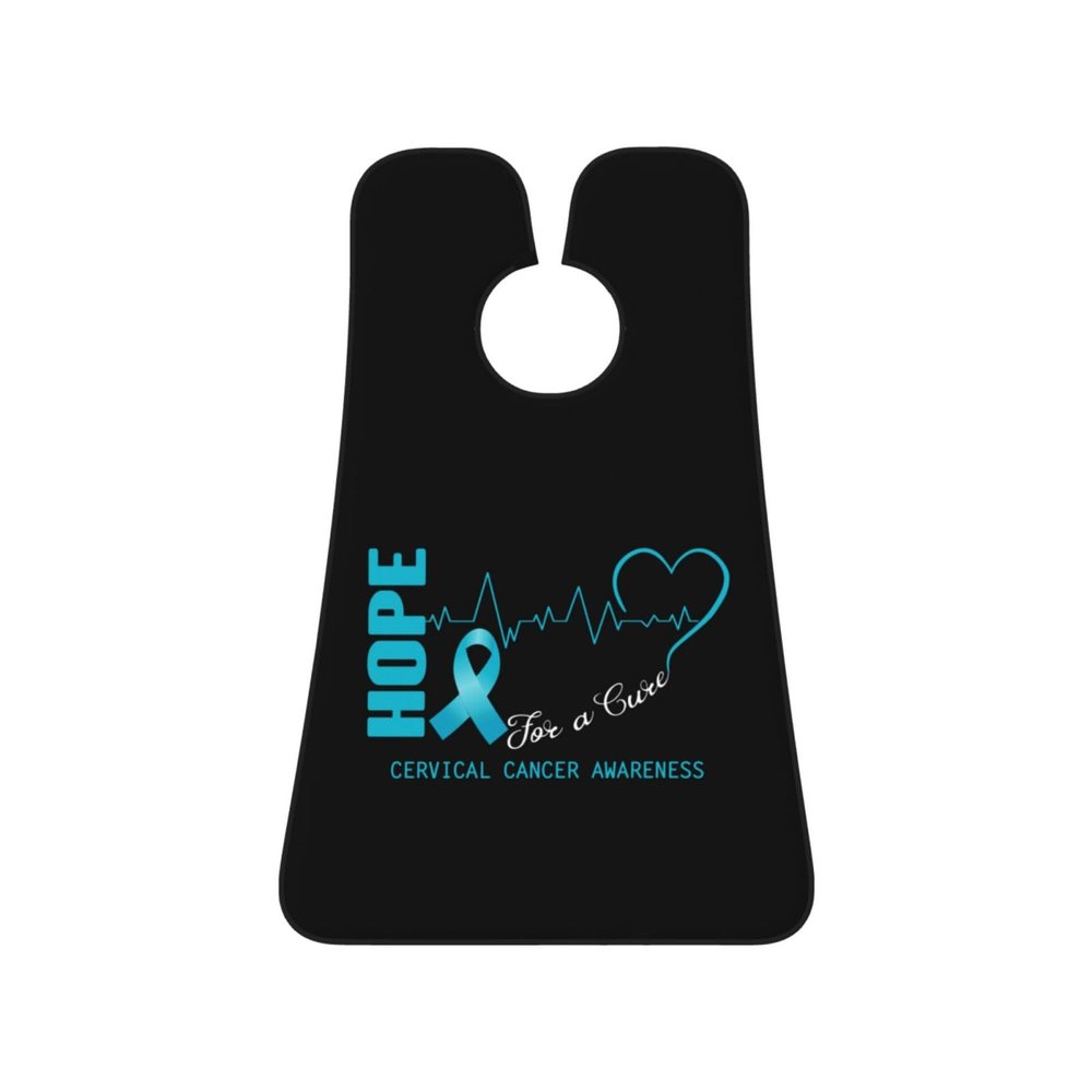 ZKLCRYTR Hope For A Cure Cervical Cancer Awareness Men's Beard Bib Apron Waterproof Smooth Surface Beard Apron Durable Foldable Beard Hair Men's Gift