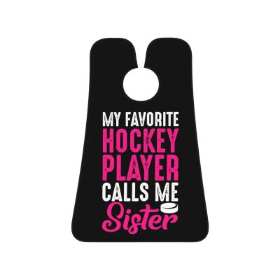 ZKLCRYTR My Favorite Hockey Player Calls Me Sister Men's Beard Bib Apron Waterproof Smooth Surface Beard Apron Durable Foldable Beard Hair Men's Gift