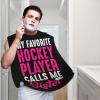 ZKLCRYTR My Favorite Hockey Player Calls Me Sister Men's Beard Bib Apron Waterproof Smooth Surface Beard Apron Durable Foldable Beard Hair Men's Gift view 2