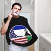 ZKLCRYTR Yin Yang Flag Combination Of America And Lesotho Men's Beard Bib Apron Waterproof Smooth Surface Beard Apron Durable Foldable Beard Hair Men's Gift view 2