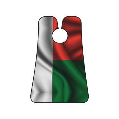 ZKLCRYTR Silk Style Flag Of Madagascar Men's Beard Bib Apron Waterproof Smooth Surface Beard Apron Durable Foldable Beard Hair Men's Gift