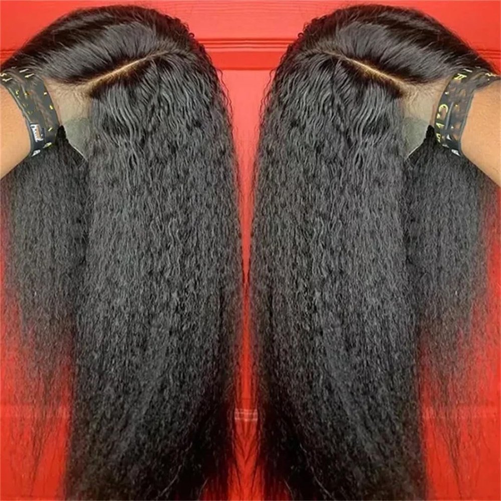 10-34 Inches Brown Kinky Straight Wig Natural Soft Straight Human Hair Wigs For Women Wigs