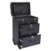 DilraTal Professional Rolling Makeup Case with Wheels, 3 Layers Cosmetic Case Rolling Makeup Case with Keys for Hairstylists Nail Tech, 14.2 * 9.1 * 22.8inch, Aluminum Alloy view 1