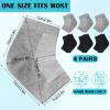 Funnysoft 6 Pairs Moisturizing Heel Socks for Men Toeless Gel Heel Sleeves for Cracked Heels Dry Feet Calluses Repair Cotton Sleep Socks, Gray and Black view 2