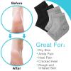 Funnysoft 6 Pairs Moisturizing Heel Socks for Men Toeless Gel Heel Sleeves for Cracked Heels Dry Feet Calluses Repair Cotton Sleep Socks, Gray and Black view 4