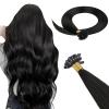 HOTBANANA U Tip Hair Extensions Human Hair, 14 Inch 50g 50s Natural Black Pre Bonded U Tip Extensions Hot Fusion Keratin Utip Hair Extensions Straight K Tip Hair Extensions view 1