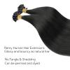 HOTBANANA U Tip Hair Extensions Human Hair, 14 Inch 50g 50s Natural Black Pre Bonded U Tip Extensions Hot Fusion Keratin Utip Hair Extensions Straight K Tip Hair Extensions view 2