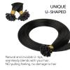 HOTBANANA U Tip Hair Extensions Human Hair, 14 Inch 50g 50s Natural Black Pre Bonded U Tip Extensions Hot Fusion Keratin Utip Hair Extensions Straight K Tip Hair Extensions view 4
