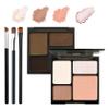 Beige Brown Eyeshadow Palette, 4 Colors Matte Glitter Eyeshadow Makeup Palette with Brushes,Waterproof Long Lasting Pigmented Gray Silver Eye Shadow Palette,Goth Halloween Daily Makeup Pallet view 1
