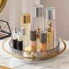 Aveniee Rotating Makeup Organizer for Vanity, Skincare Perfume Organizers for Bathroom Countertop, Clear Cosmetic Make Up Storage for Dresser, Lipstick Product Spinning Holder,1 Tier, Grey view 1