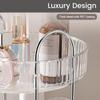 Aveniee Rotating Makeup Organizer for Vanity, Skincare Perfume Organizers for Bathroom Countertop, Clear Cosmetic Make Up Storage for Dresser, Lipstick Product Spinning Holder,1 Tier, Grey view 3