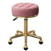 Rolling Stool Swivel Salon Beauty Chair Medical Care Round Leather Cushion Bar Stool for Spa Work Office Massage Manicure Tattoo, Gold Chrome Frame (Color : Pink) view 1
