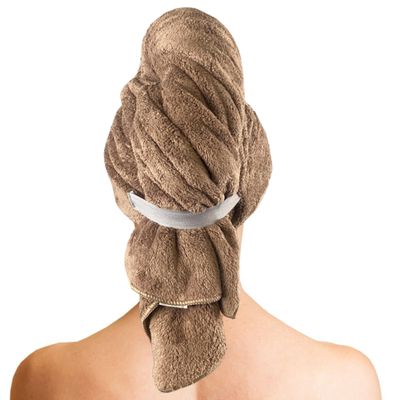 BreodyEco Extra Large Microfiber Hair Towel - 51"x 24" Lightweight & Durable Hair Plopping Towel Wraps for Women,Soft & Absorbent Quick Dry Hair Turban with Elastic Strap, Hair Types