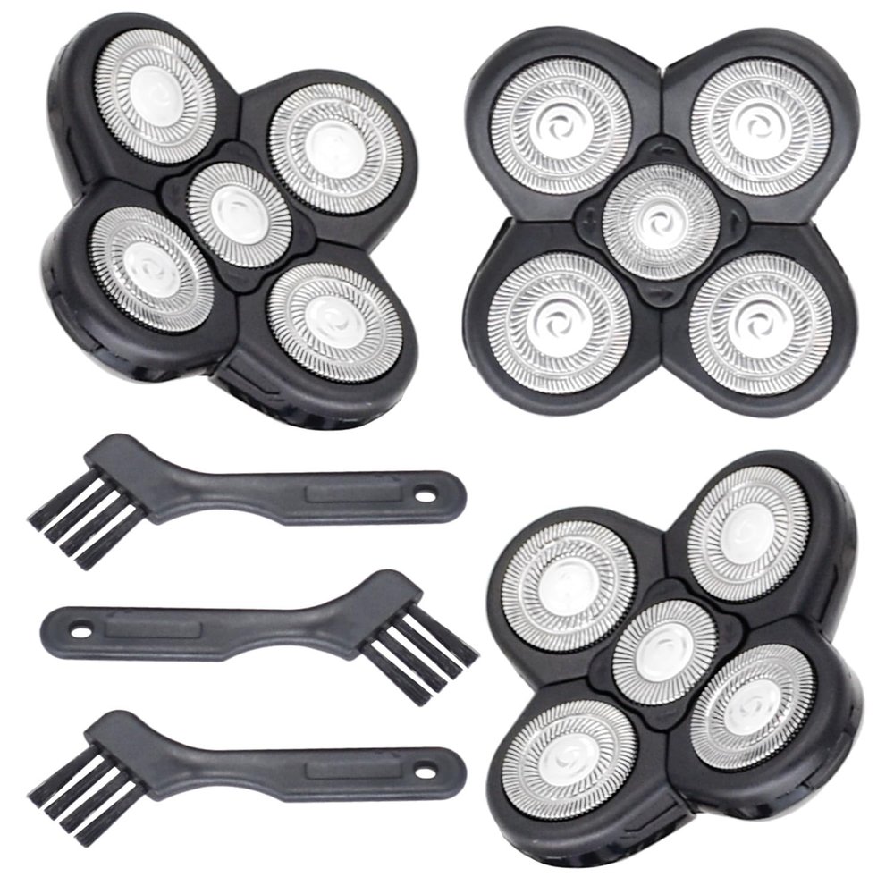 BOEEA 3 Pack Blades Refills Compatible with Freebird Shaver, 5 Blades Shaver Replacement Head for Bald Men, Electric Razor Replacement Heads for Freedom Grooming with 3 Cleaning Brush