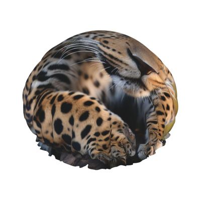 African Leopard Shower Cap Reusable Double Layered Bath Cap Waterproof Hair Cap with Elastic Band Bathing Hat Spa Salon Shower Hat for Women Men