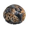 African Leopard Shower Cap Reusable Double Layered Bath Cap Waterproof Hair Cap with Elastic Band Bathing Hat Spa Salon Shower Hat for Women Men view 1