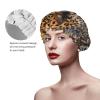 African Leopard Shower Cap Reusable Double Layered Bath Cap Waterproof Hair Cap with Elastic Band Bathing Hat Spa Salon Shower Hat for Women Men view 4