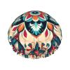Arabic Indian Checked Pattern Shower Cap Reusable Double Layered Bath Cap Waterproof Hair Cap with Elastic Band Bathing Hat Spa Salon Shower Hat for Women Men view 1