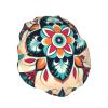 Arabic Indian Checked Pattern Shower Cap Reusable Double Layered Bath Cap Waterproof Hair Cap with Elastic Band Bathing Hat Spa Salon Shower Hat for Women Men view 2