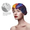 Abstract Texture Fluid Shower Cap Reusable Double Layered Bath Cap Waterproof Hair Cap with Elastic Band Bathing Hat Spa Salon Shower Hat for Women Men view 4