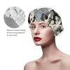 American Bulldog Head Shower Cap Reusable Double Layered Bath Cap Waterproof Hair Cap with Elastic Band Bathing Hat Spa Salon Shower Hat for Women Men view 4