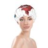 Sign Snowman Shower Cap Reusable Double Layered Bath Cap Waterproof Hair Cap with Elastic Band Bathing Hat Spa Salon Shower Hat for Women Men view 3