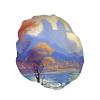 Abstract Nature Landscape Shower Cap Reusable Double Layered Bath Cap Waterproof Hair Cap with Elastic Band Bathing Hat Spa Salon Shower Hat for Women Men view 2
