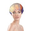 Abstract Nature Landscape Shower Cap Reusable Double Layered Bath Cap Waterproof Hair Cap with Elastic Band Bathing Hat Spa Salon Shower Hat for Women Men view 3