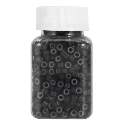 1000PCS Micro Link Beads 5mm for Hair Extensions, Silicone Lining s Hair Extension Tool (5mm)(Dark Brown)