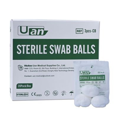 Medical Cotton Balls - Sterile Cotton Ball for Medical Use, 100% Cotton Sterile (3balls/Pack; 20pack/Box)