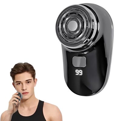 Mini Electric Shaver, Mini Portable Shaver, Pocket Size Electric Shaver, Type-C Charging Waterproof Electric Razor for Men and Women, Mini Shaver, Suitable for Travel, Home and Gift Giving (Silver)