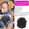 3x6inch Updo Hair Bun for Woman Dreadlock Synthetic Fashion Wig Ponytail for Hair Extension 90g (Red-black) view 4