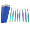 8PCS Eyelash Extension Tweezers, Lash Tweezers Set Stainless Steel Straight and Curved Tip Tweezers Eyebrow Tweezers Nippers for Eyebrow Hair, Eyelash Extensions view 1
