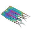 8PCS Eyelash Extension Tweezers, Lash Tweezers Set Stainless Steel Straight and Curved Tip Tweezers Eyebrow Tweezers Nippers for Eyebrow Hair, Eyelash Extensions view 4