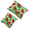 2 Pcs Pocket Cosmetic Bag, Fruit Watermelon Pattern Self-Closing Shrapnel Makeup Bag No Zipper Small Makeup Pouch for Mini Travel Storage for Cosmetics Headphones Jewelry Organizer view 1