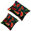 2 Pcs Pocket Cosmetic Bag, Fruit Watermelon Pattern Self-Closing Shrapnel Makeup Bag No Zipper Small Makeup Pouch for Mini Travel Storage for Cosmetics Headphones Jewelry Organizer view 1
