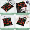 2 Pcs Pocket Cosmetic Bag, Fruit Watermelon Pattern Self-Closing Shrapnel Makeup Bag No Zipper Small Makeup Pouch for Mini Travel Storage for Cosmetics Headphones Jewelry Organizer view 4