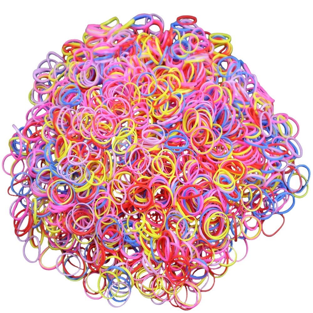 2000pcs one-time-use Color Elastic Hair Bands, Hair Ties,Multi Color Hair Holder Hair Tie Elastic Rubber Bands for Baby Girls