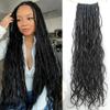 Boho Faux Locs Human Hair Curls Crochet Bohemian Braided Hair Knotless Pre Looped Synthetic Goddess Braids With Human Curly Ends Body Wave For Braiding Human Meadow hair18Inch 72Locs view 1
