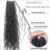 Boho Faux Locs Human Hair Curls Crochet Bohemian Braided Hair Knotless Pre Looped Synthetic Goddess Braids With Human Curly Ends Body Wave For Braiding Human Meadow hair18Inch 72Locs view 2