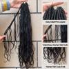 Boho Faux Locs Human Hair Curls Crochet Bohemian Braided Hair Knotless Pre Looped Synthetic Goddess Braids With Human Curly Ends Body Wave For Braiding Human Meadow hair18Inch 72Locs view 3